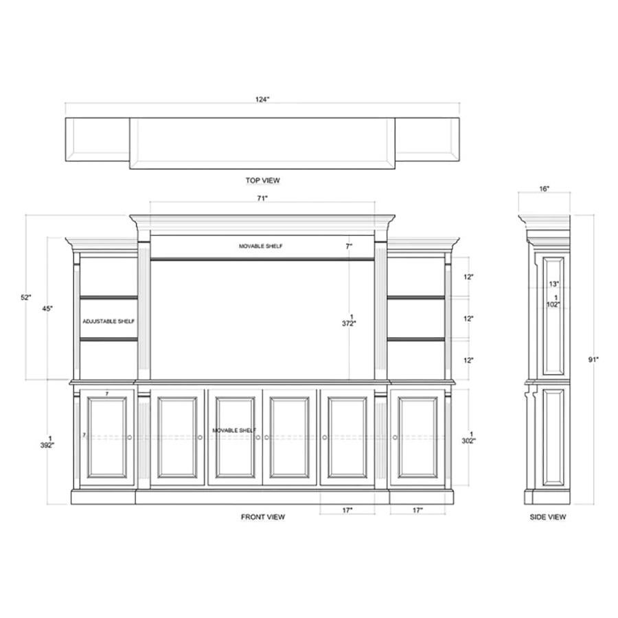 Centro di intrattenimento a parete in nero Batavia In condizioni Nuovo in vendita a Westwood, NJ