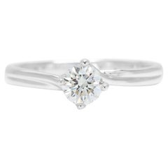 Enthralling Solitaire Ring with 0.41ct Natural Diamonds in 14K White Gold