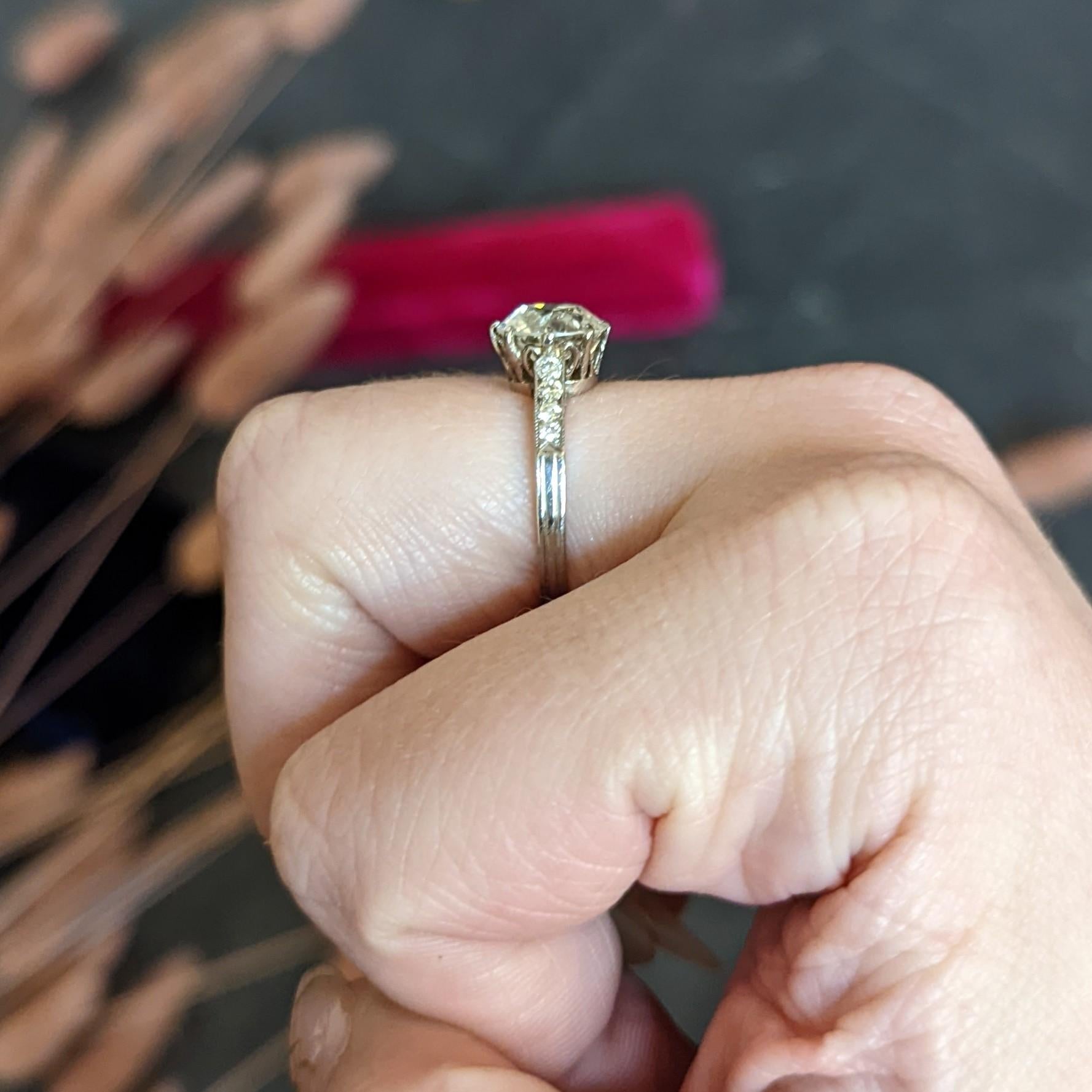 Enticing Edwardian 2.68 Carat Diamond Platinum Engagement Ring GIA 7