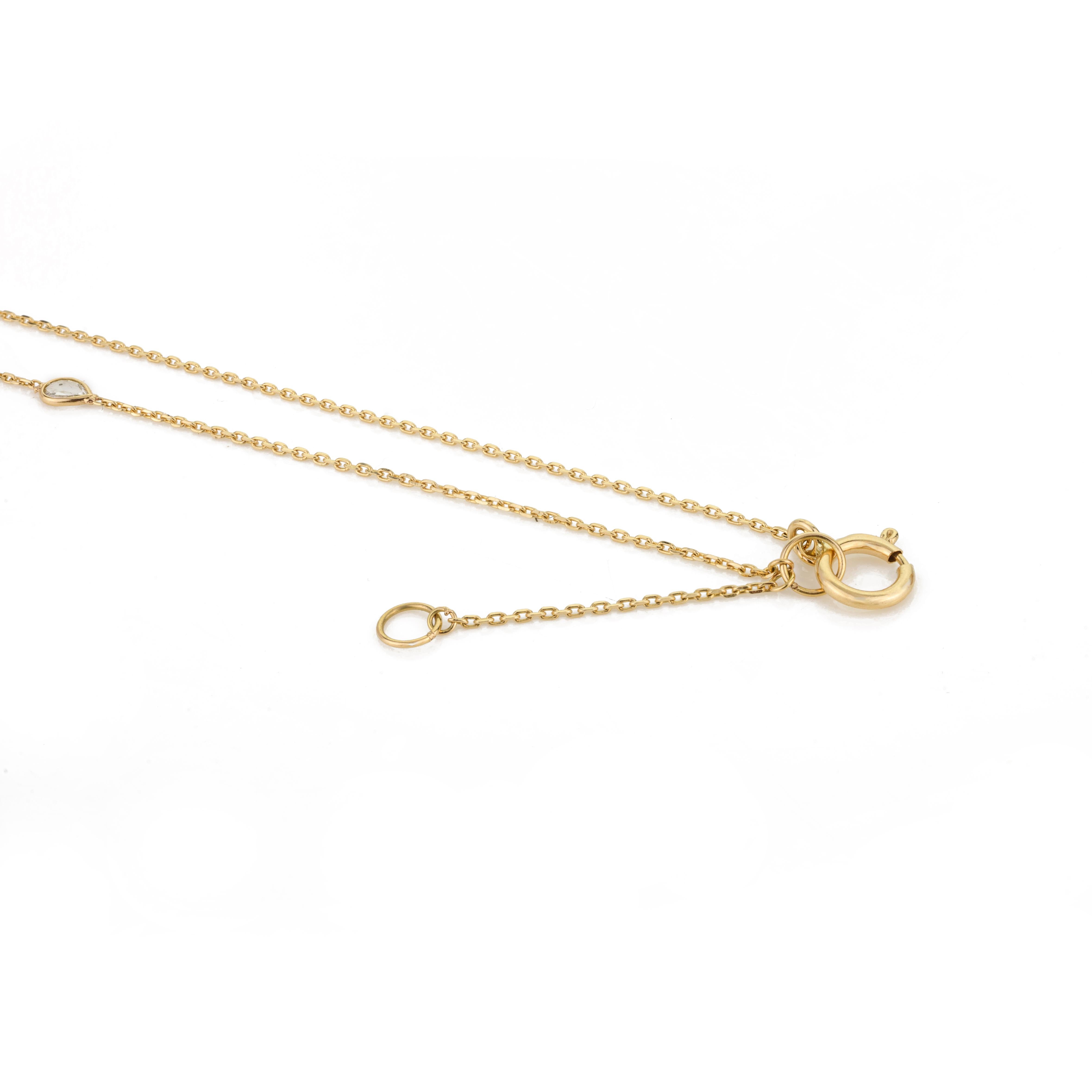Women's Natural Uncut Diamond Necklace Crafted in 18 Karat Solid Yellow Gold for Her For Sale