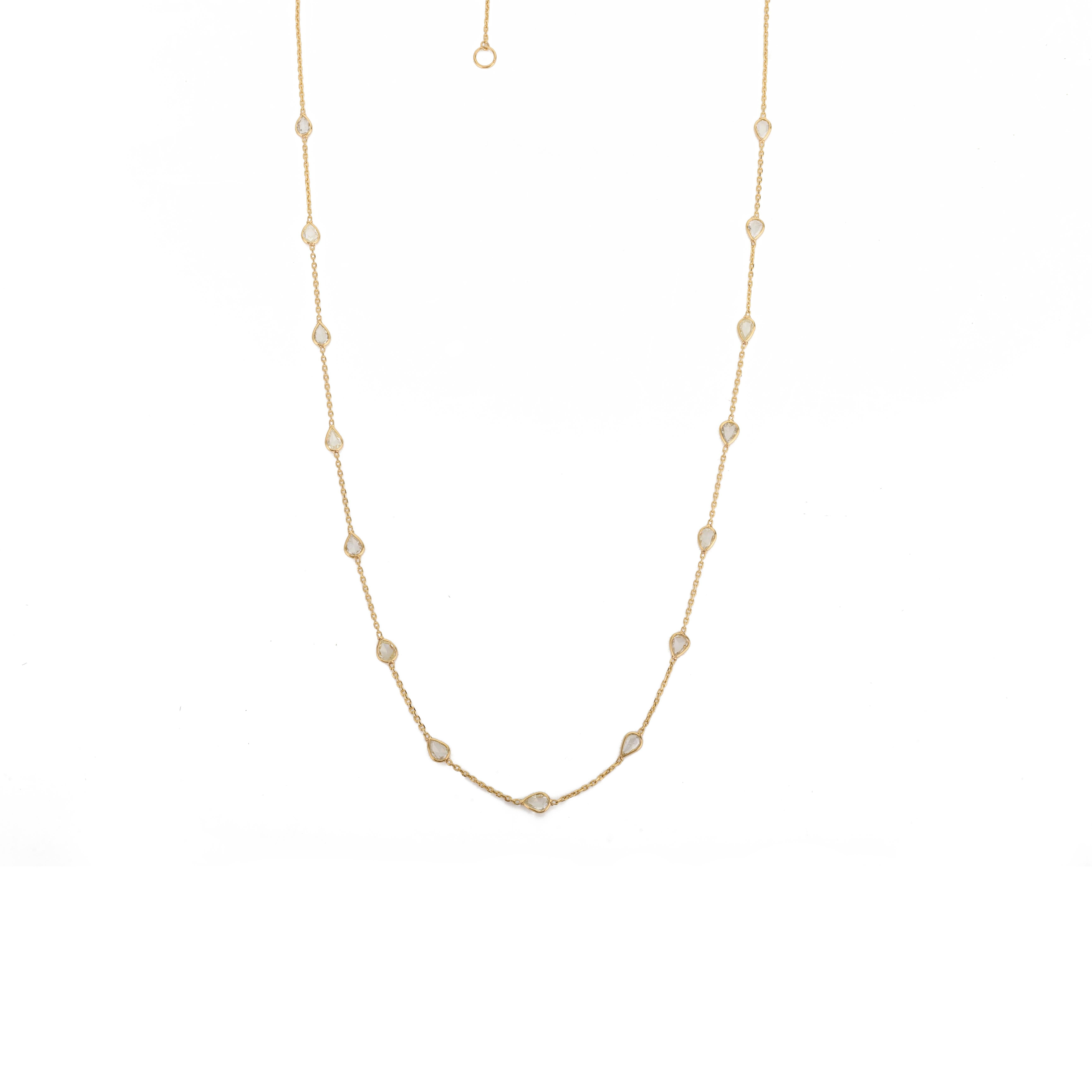 Natural Uncut Diamond Necklace Crafted in 18 Karat Solid Yellow Gold for Her For Sale 1