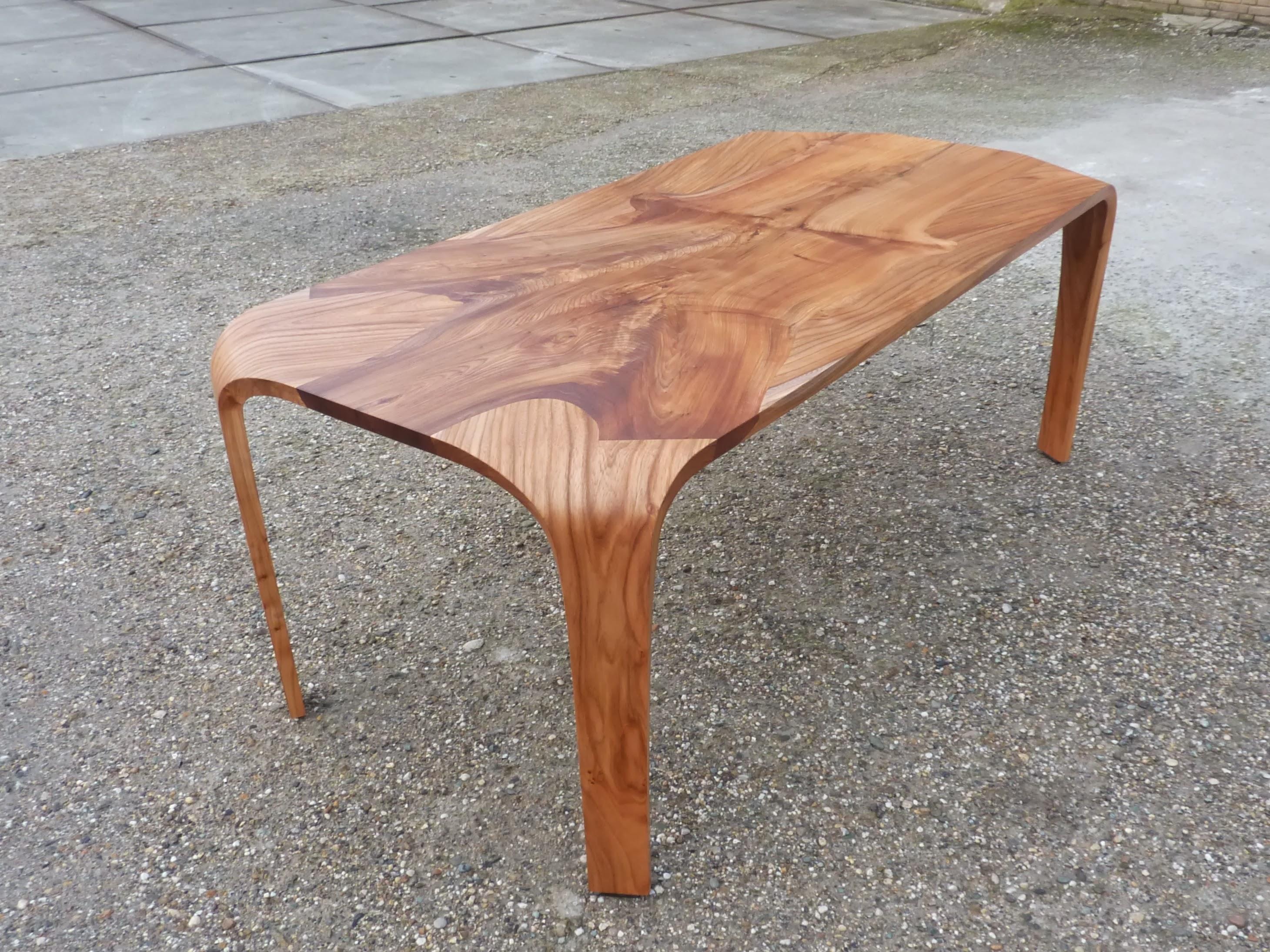 Elm Wood Dinner Table The Netherlands By Sordile For Sale 3