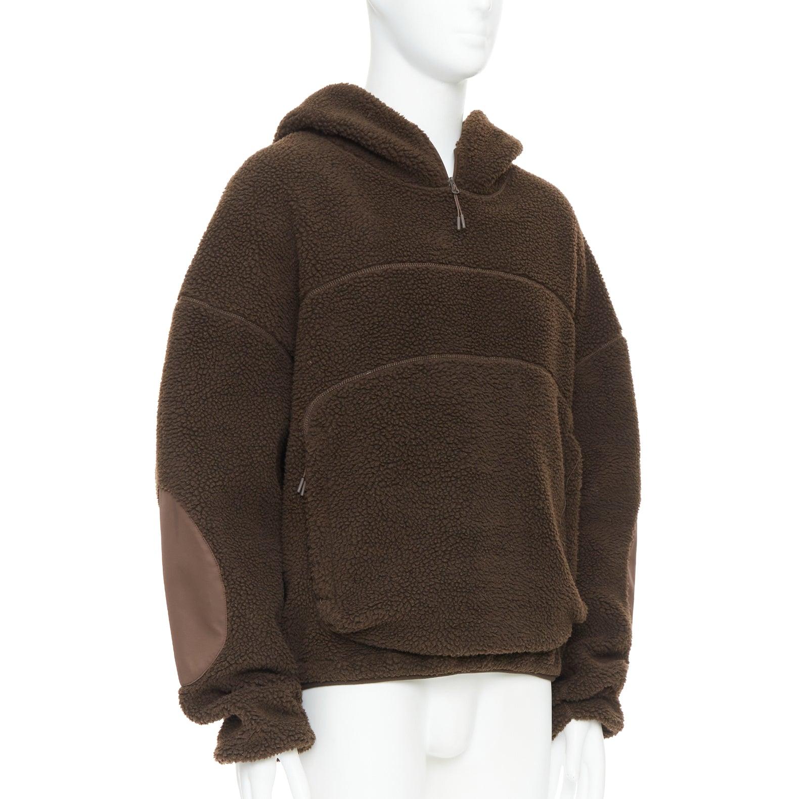 Nero ENTIRE STUDIOS V2 felpa con cappuccio marrone tasche con zip pullover L.A. in vendita
