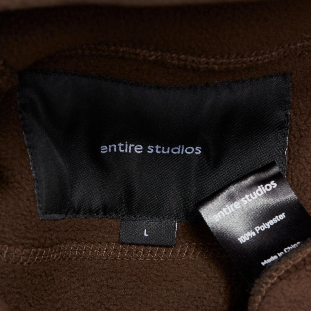 ENTIRE STUDIOS V2 felpa con cappuccio marrone tasche con zip pullover L.A. in vendita 4