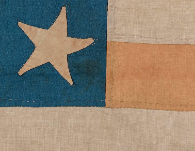 Entirely HandSewn American National Flag with 13 Stars on a Tall