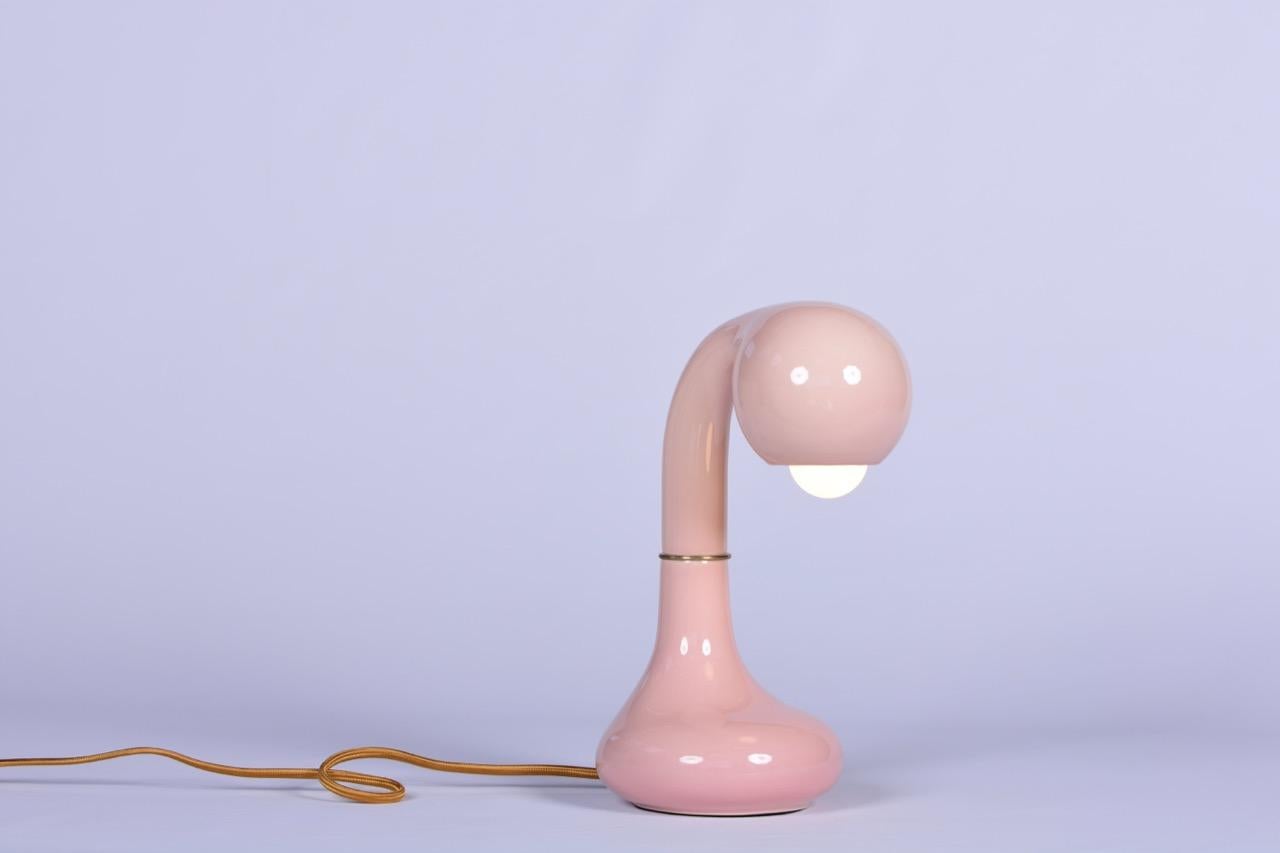 American Entler Ceramic Single Globe Table Lamp For Sale