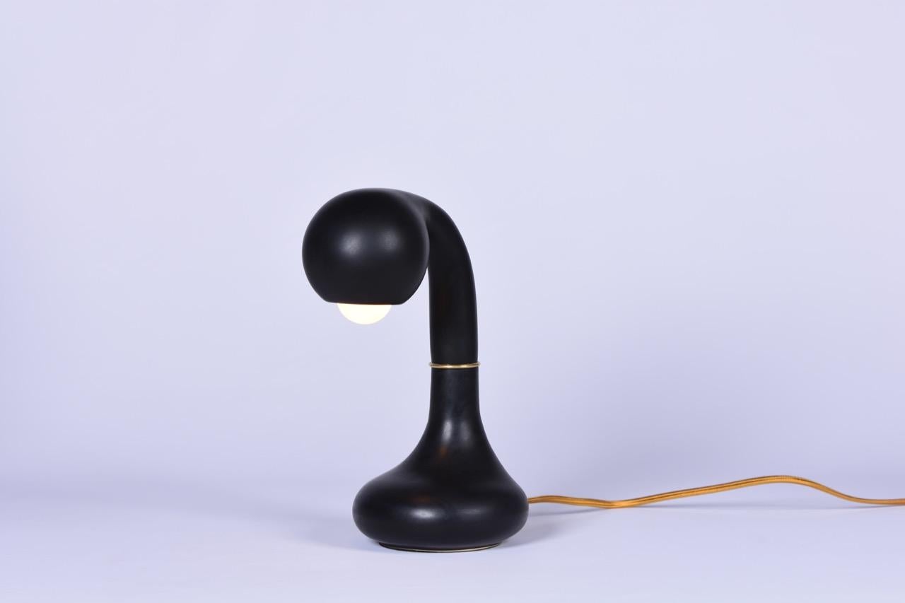 Cast Entler Ceramic Single Globe Table Lamp For Sale