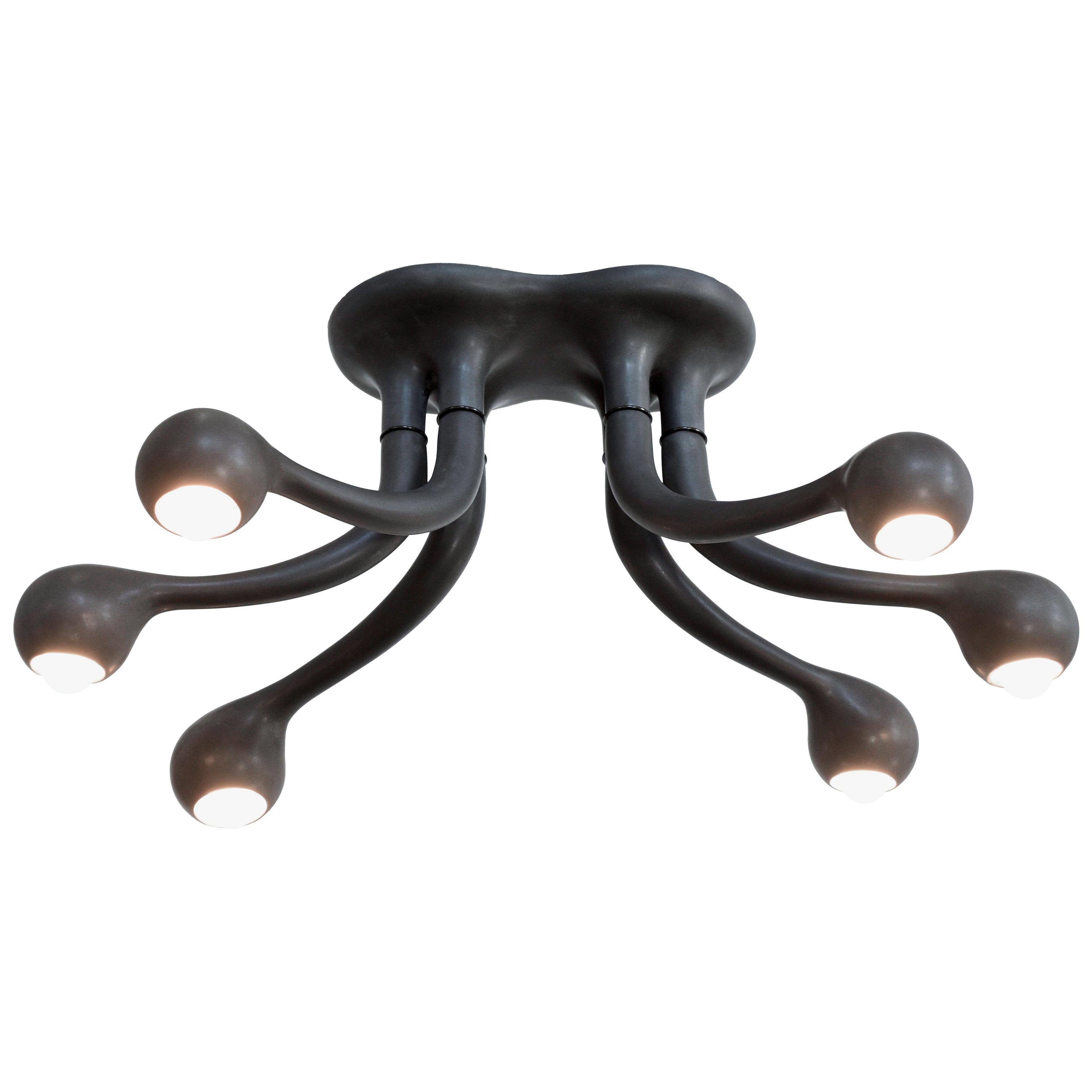 Entler Ceramic Six-Globe Chandelier Style A For Sale