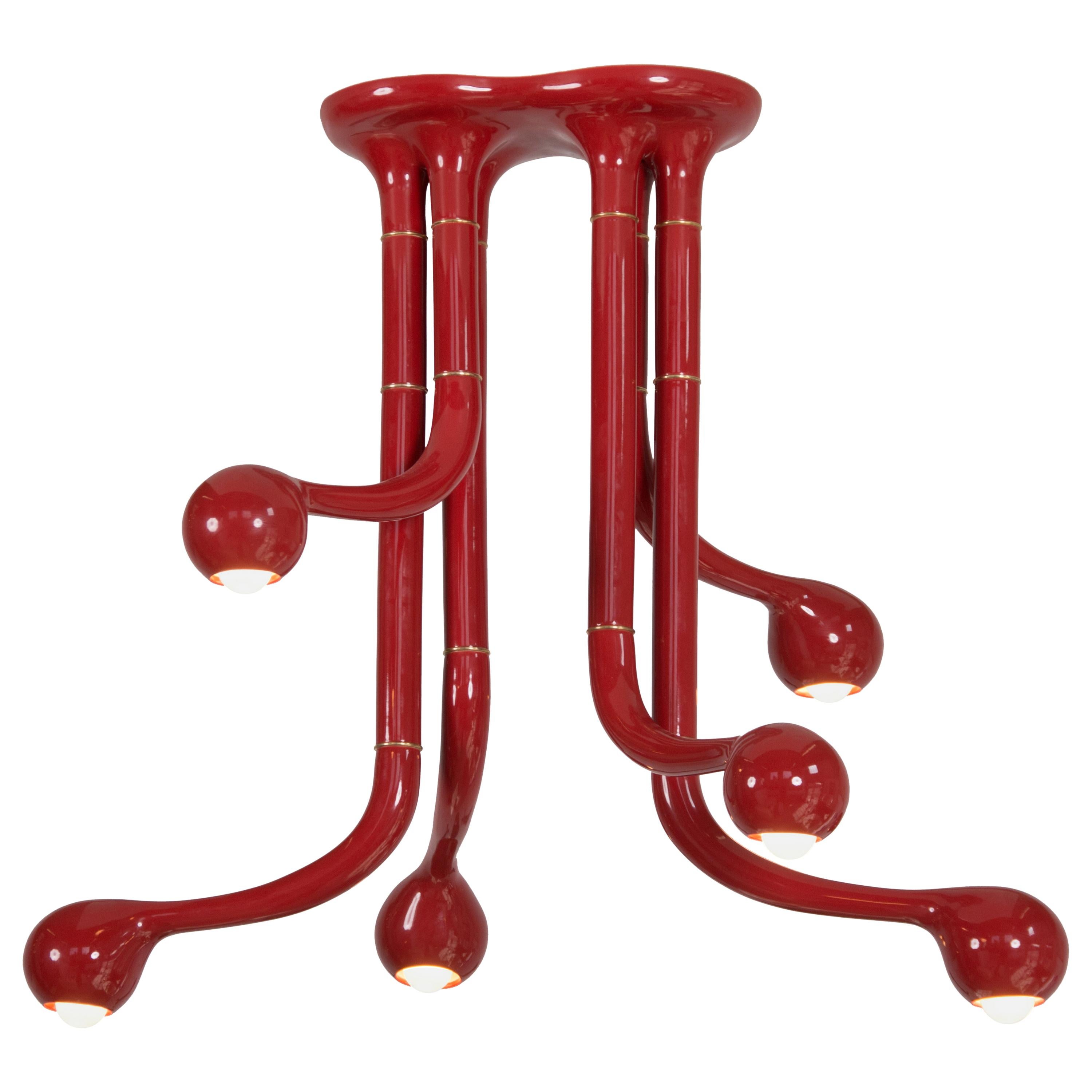 Entler Ceramic Six-Globe Chandelier Style E For Sale