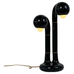 ENTLER Gloss Black 2-Globe Ceramic Table Lamp