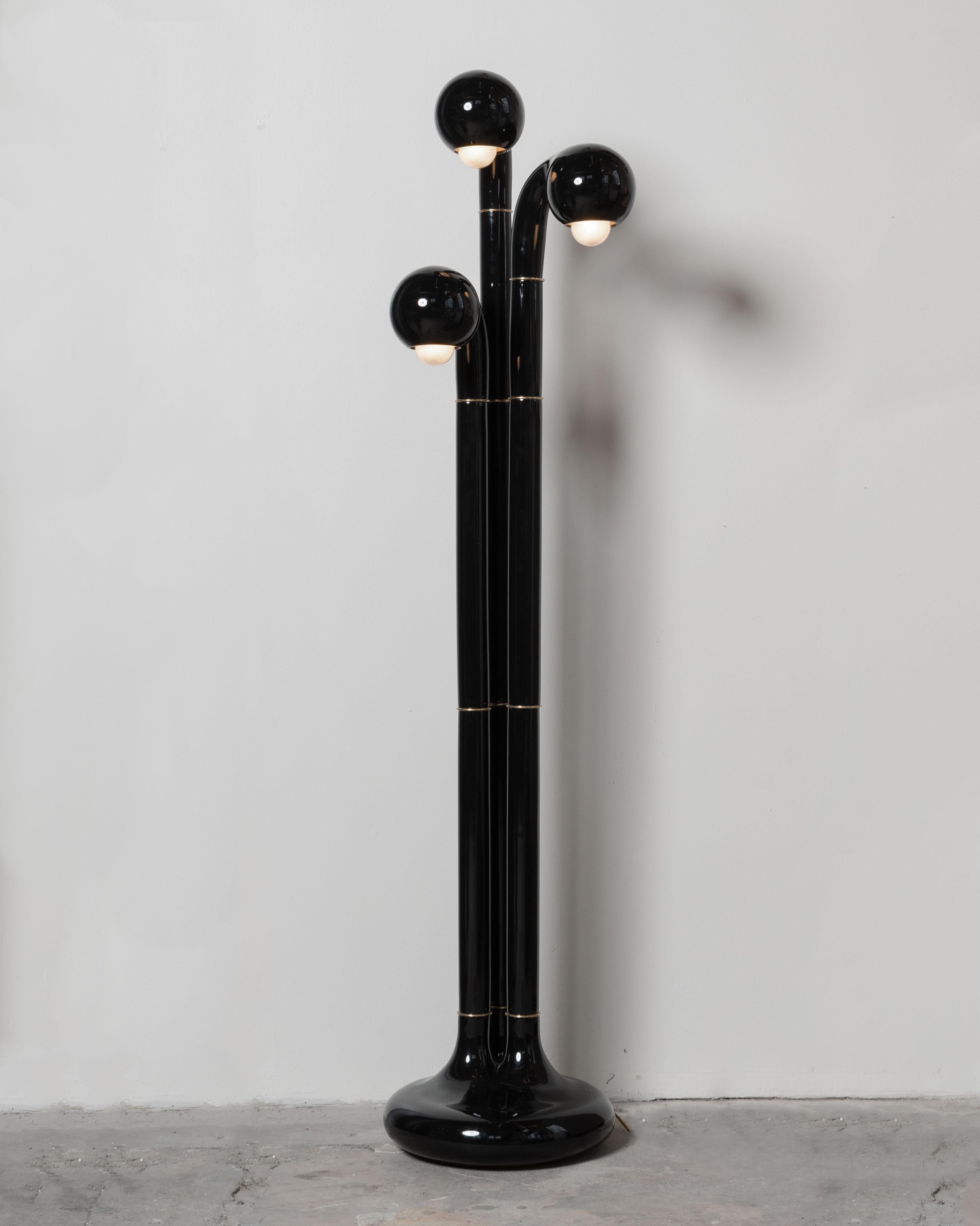 black gloss floor lamp
