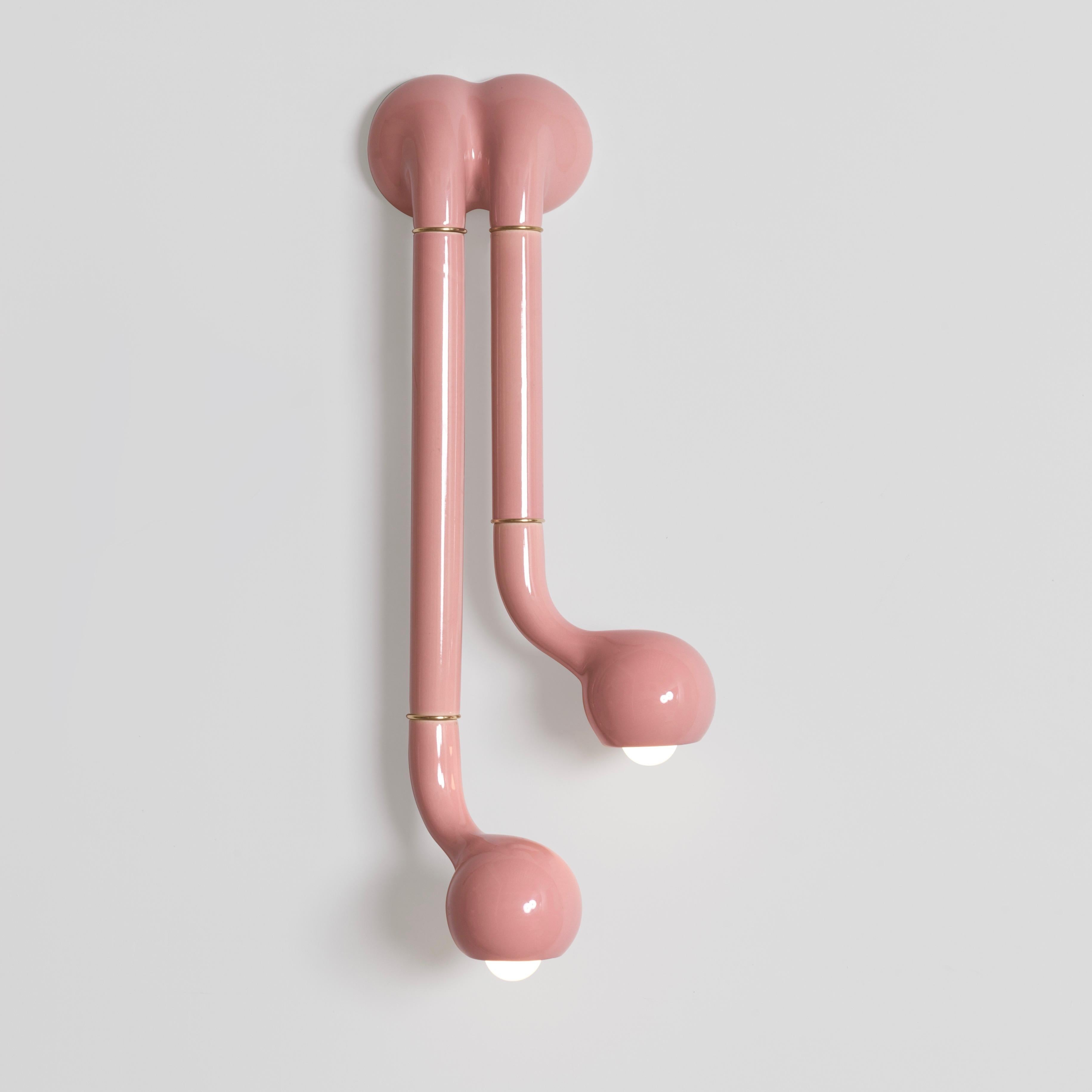 Entler ceramic 2-globe sconce.

Made to order in our Los Angeles studio. 

Glazes available in gloss pink, matte white, matte black, gloss black, matte pink, gloss white, yellow, charcoal, blue, burnt orange, chartreuse, cherry, lavender, and