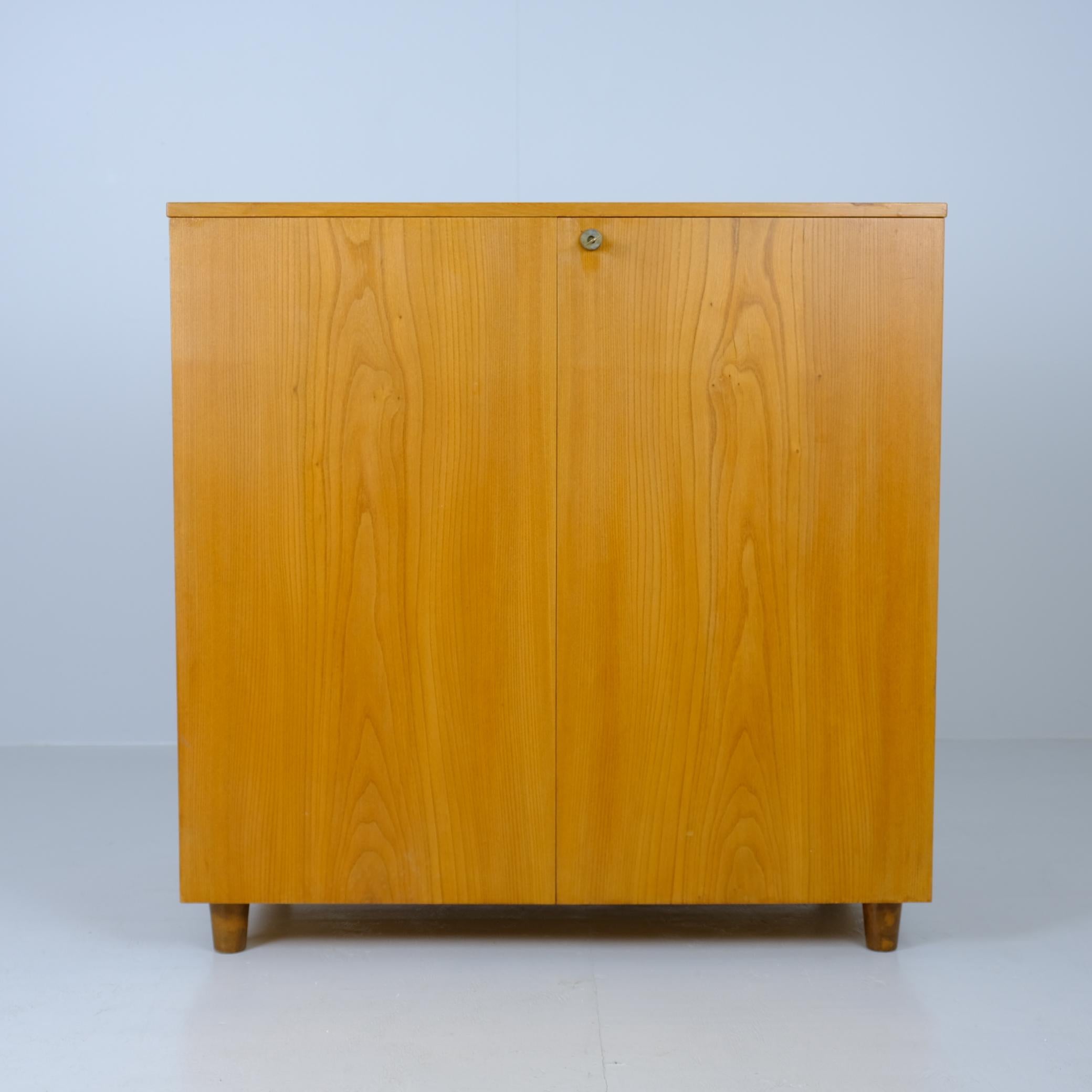 Eccezionale armadio da entomologia di metà secolo realizzato negli anni '50 (forse alla fine degli anni '40) da Keravan Puuteollisuus Oy, molto probabilmente su disegno di Ilmari Tapiovaara. Queste cassettiere erano tradizionalmente utilizzate dagli