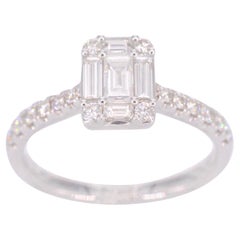 Entourage Ring with Baguette and Brilliant Diamonds