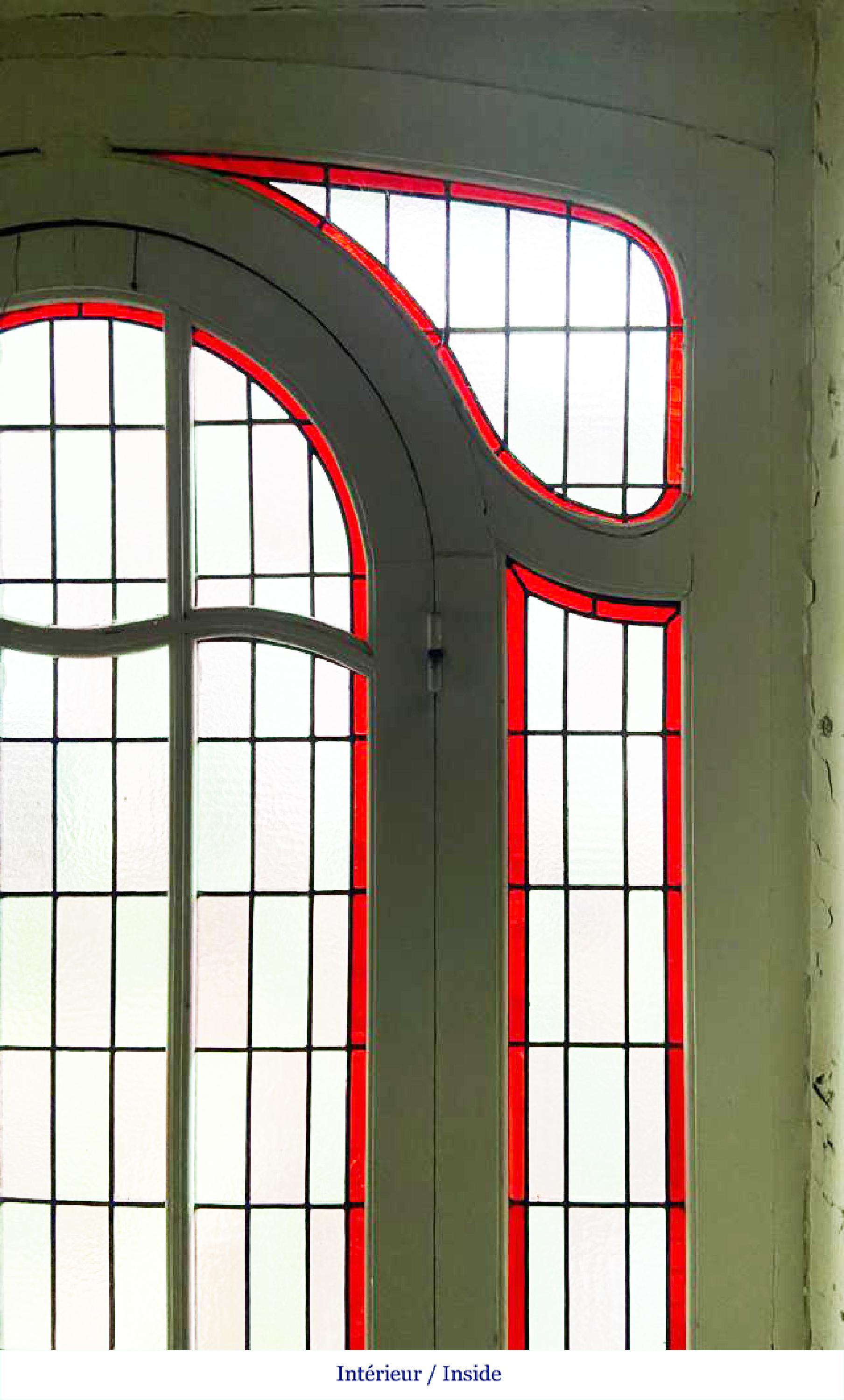 Stained Glass Entrance door and its stained glass surround For Sale