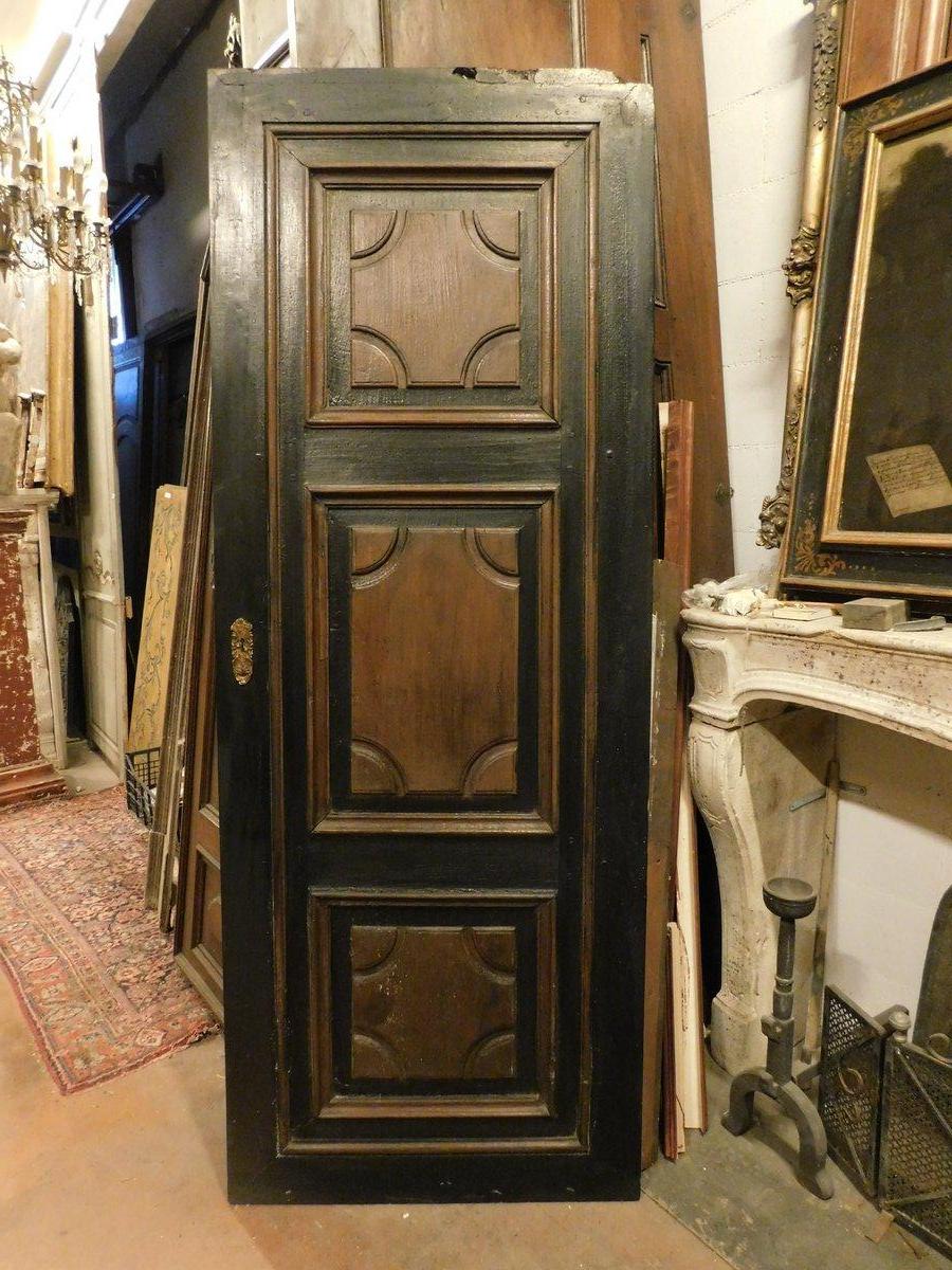 Hand-Carved Entrance door, carved and lacquered walnut door, Italy For Sale