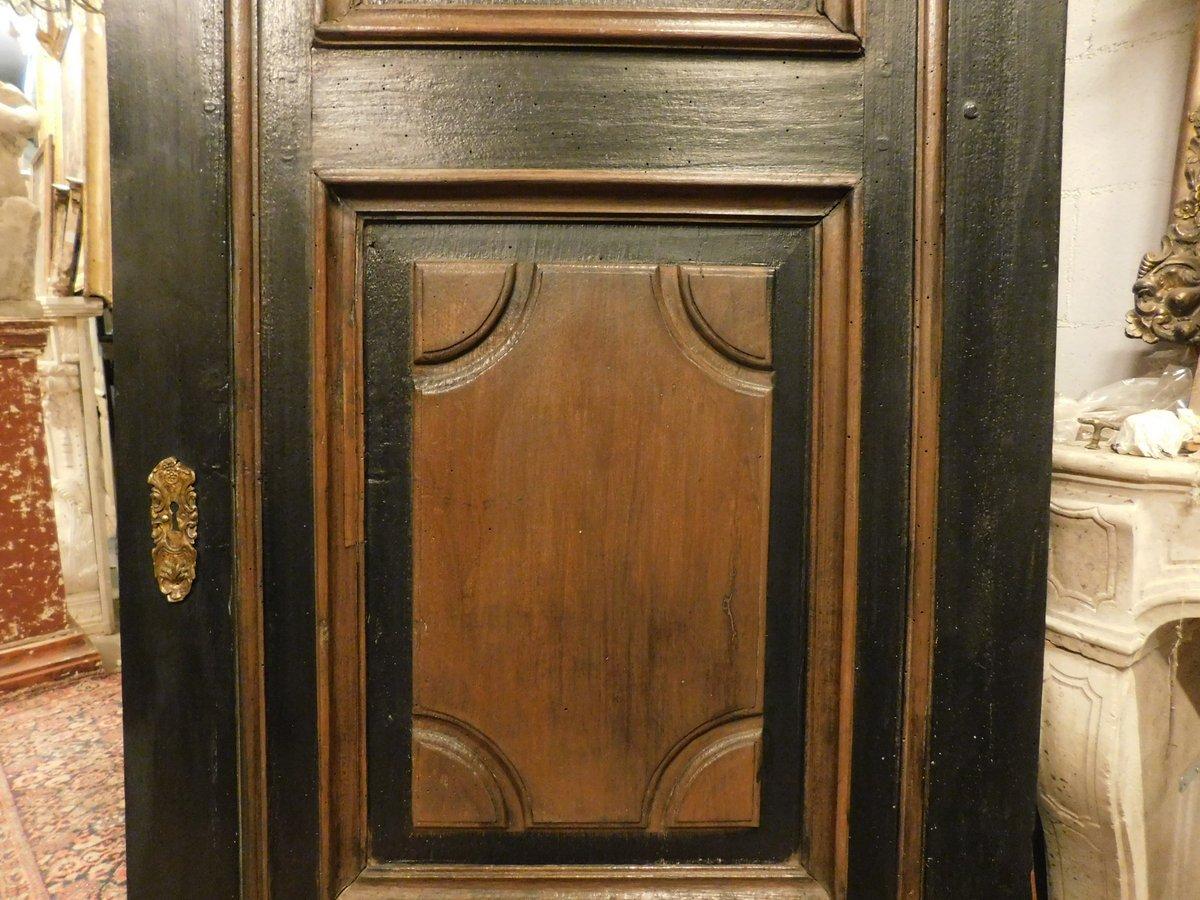 Walnut Entrance door, carved and lacquered walnut door, Italy For Sale