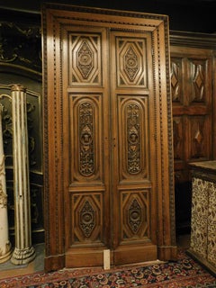 Entrance Door, Main Door in Walnut, Pharmacy or Medical Office, Early '800 Italy