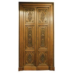 Entrance Door, Main Door in Walnut, Pharmacy or Medical Office, Early '800 Italy