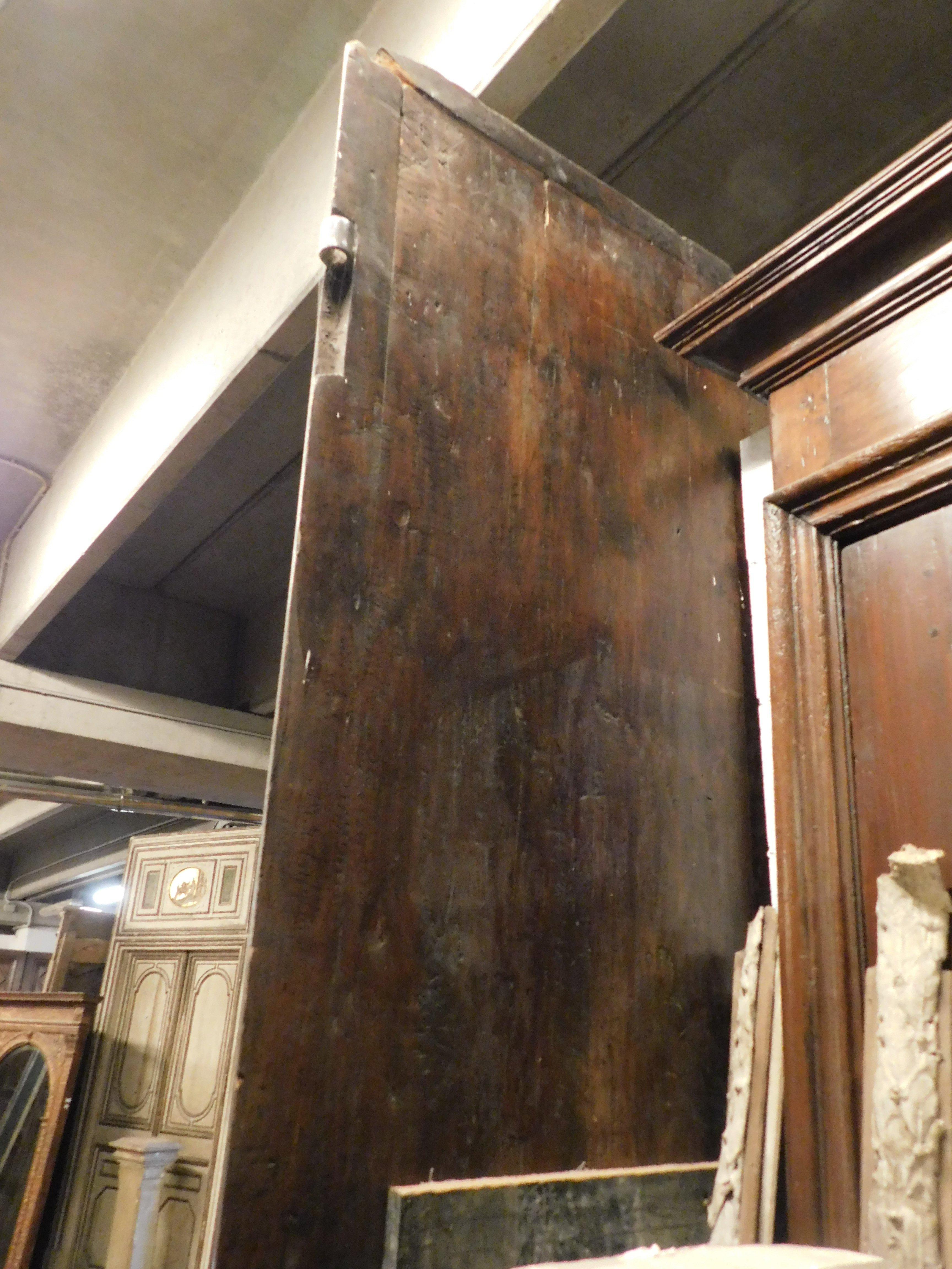 Entrance double doors in carved walnut, very thick and powerful, Italy For Sale 1