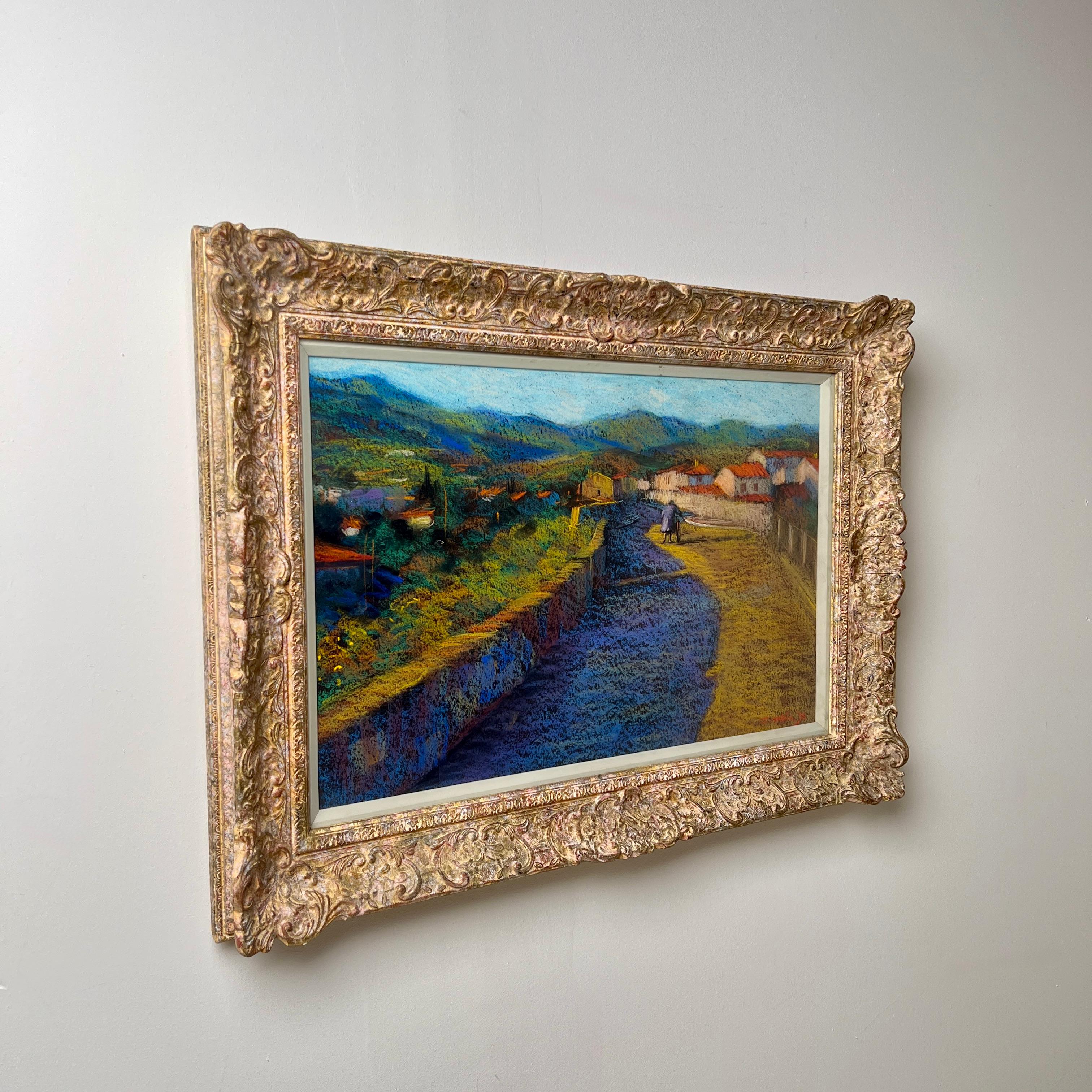 Scozzese Ingresso a Ceret' Un pastello di John Mackie (scozzese, nato nel 1953) in vendita