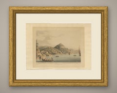 Entrance to the Harbor of Cacamo, Caramania, Antique Aquatint, 1803