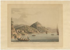 Entrance to the Harbor of Cacamo, Caramania, Antique Aquatint, 1803