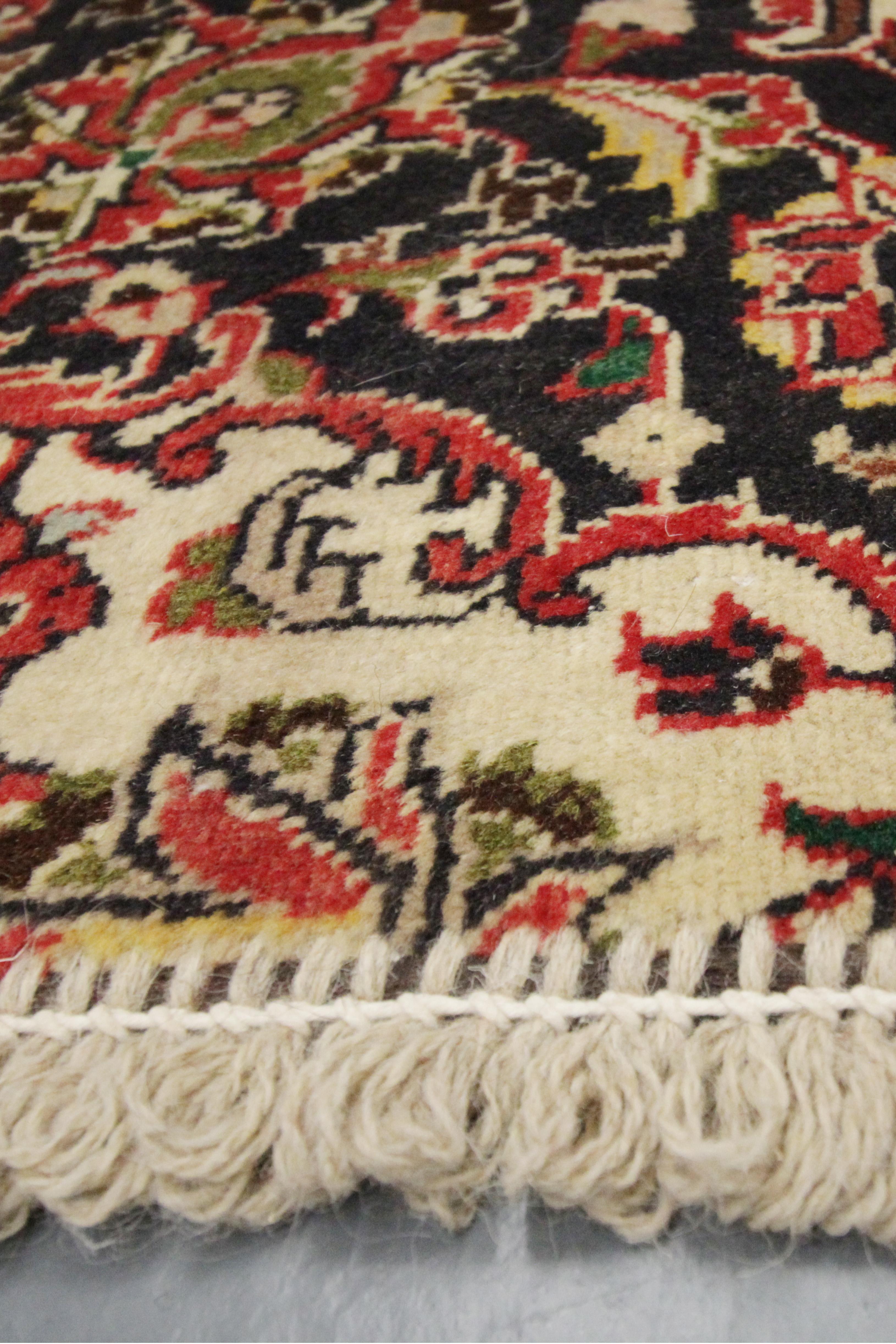 Turkish Entrance Way Handmade Carpet Mat, Semicircle Dust Barrier Oriental Rug for Sale
