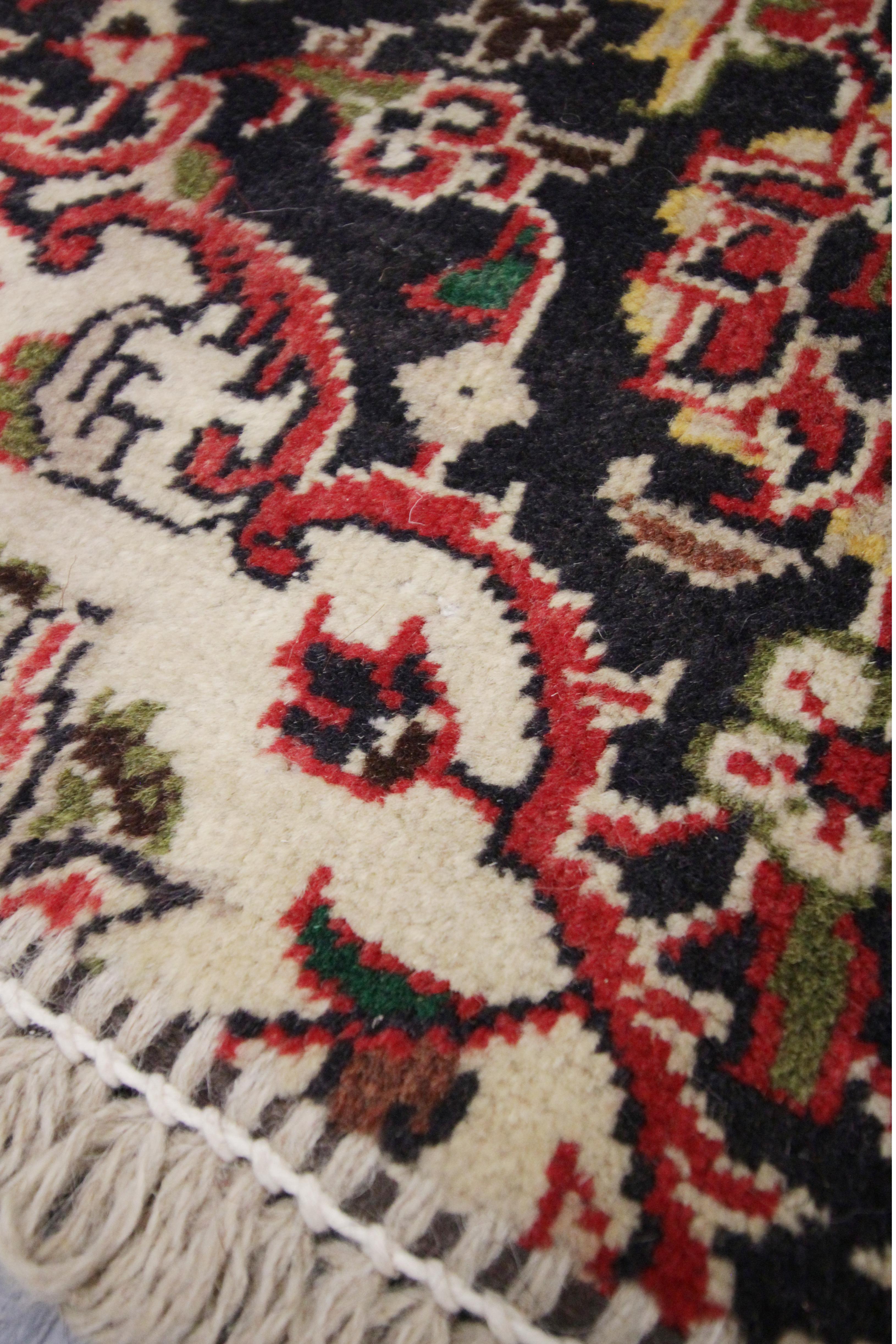 Entrance Way Handmade Carpet Mat, Semicircle Dust Barrier Oriental Rug for Sale In Excellent Condition In Hampshire, GB