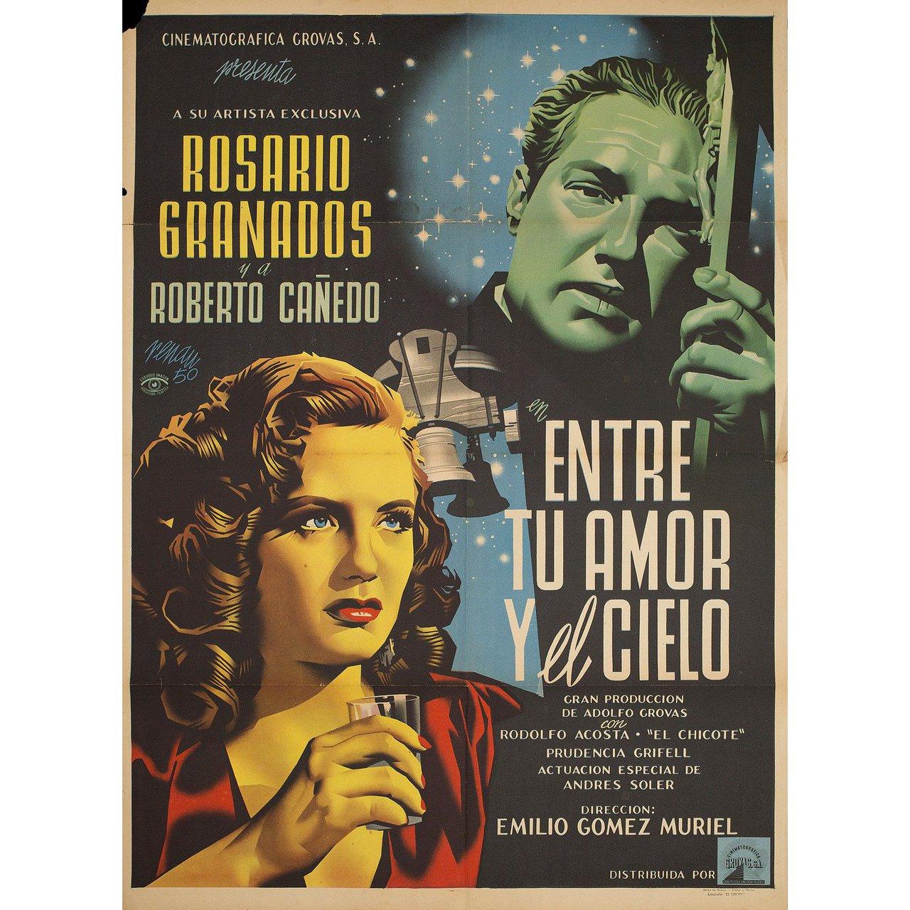 Entre tu amor y el cielo 1950 Mexican B1 Film Poster In Good Condition In New York, NY