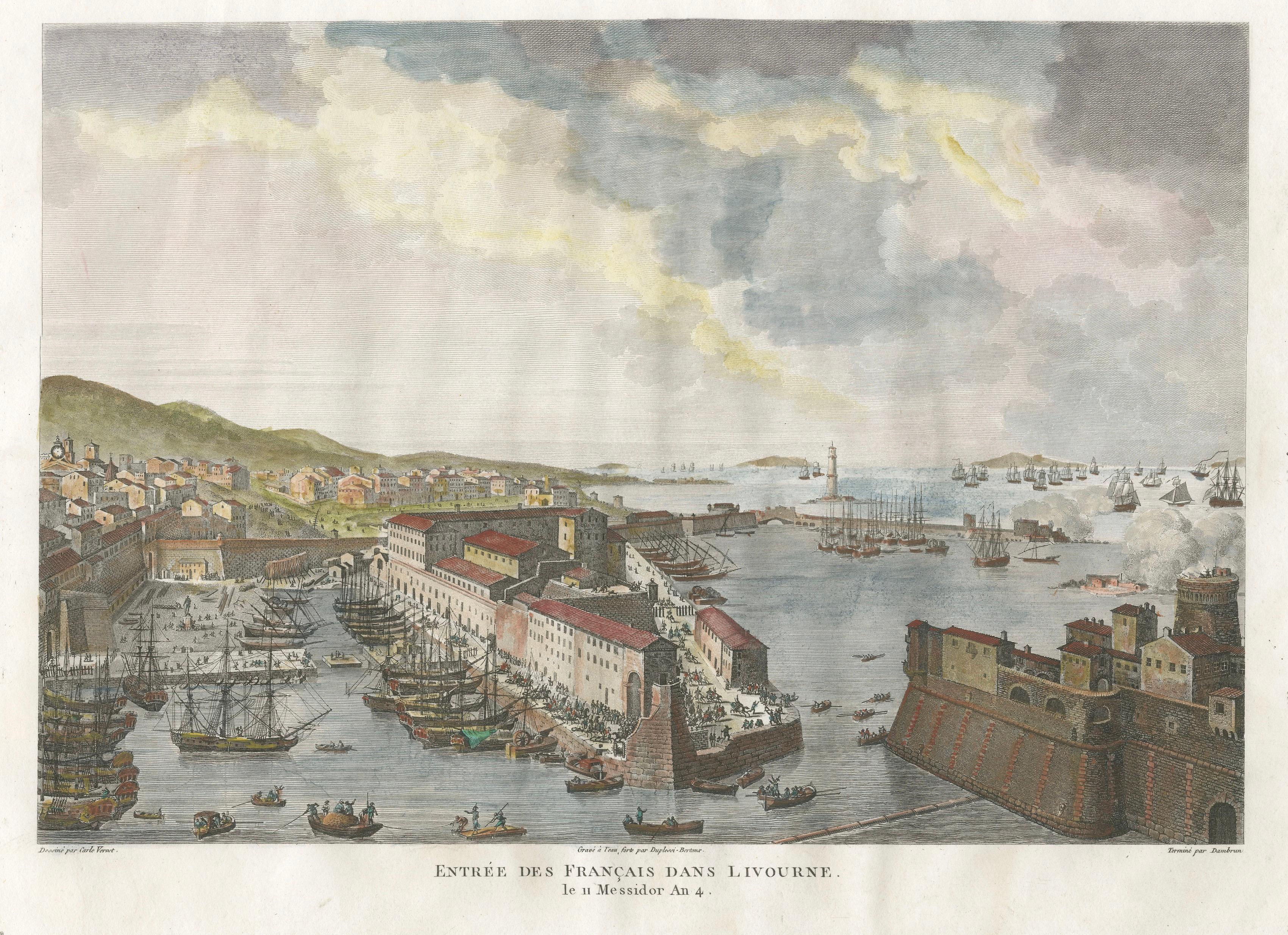 Entry of French Troops into Livorno 1796 – Napoleonic Era Port Scene, 1808