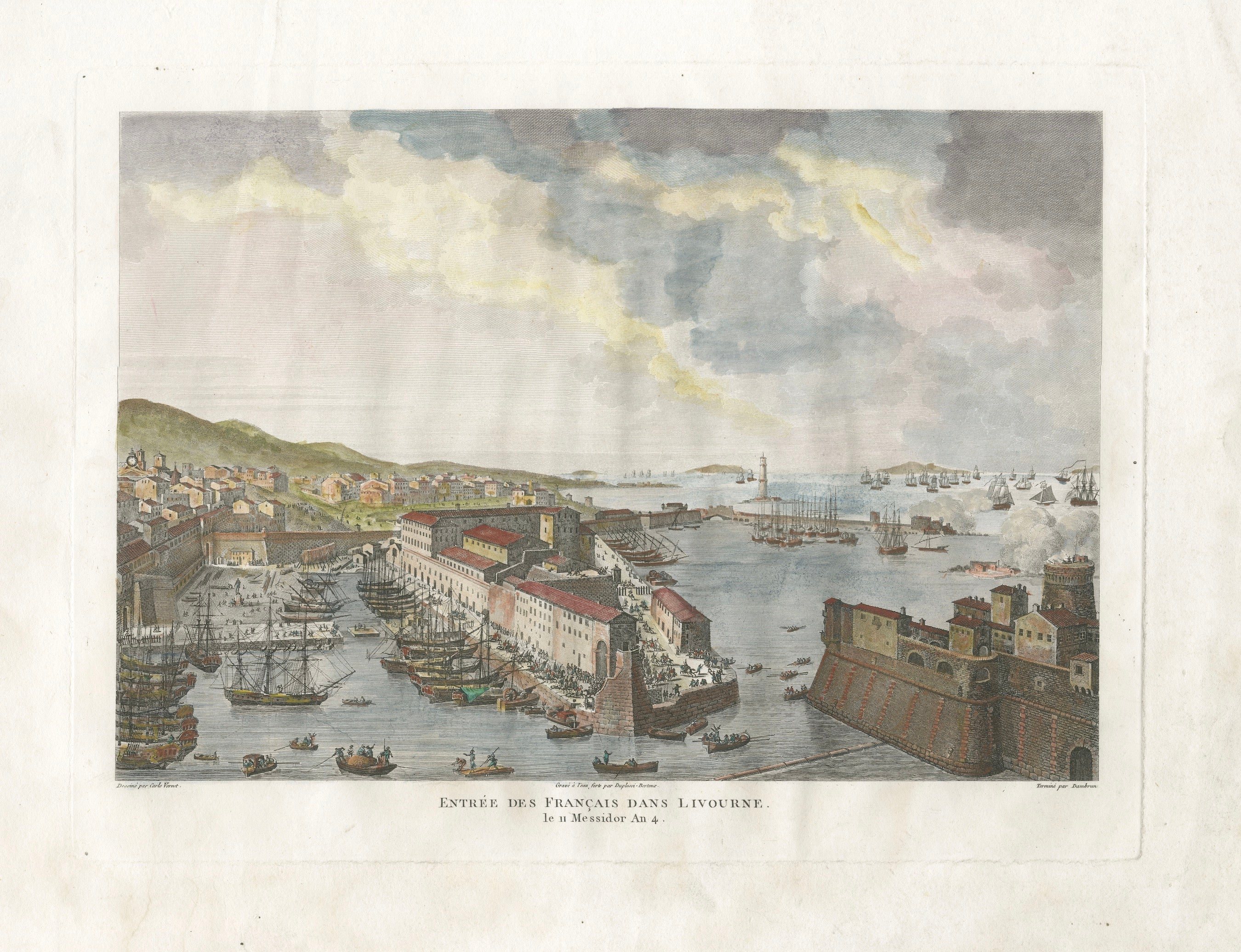 Entry of French Troops into Livorno 1796 – Napoleonic Era Port Scene, 1808