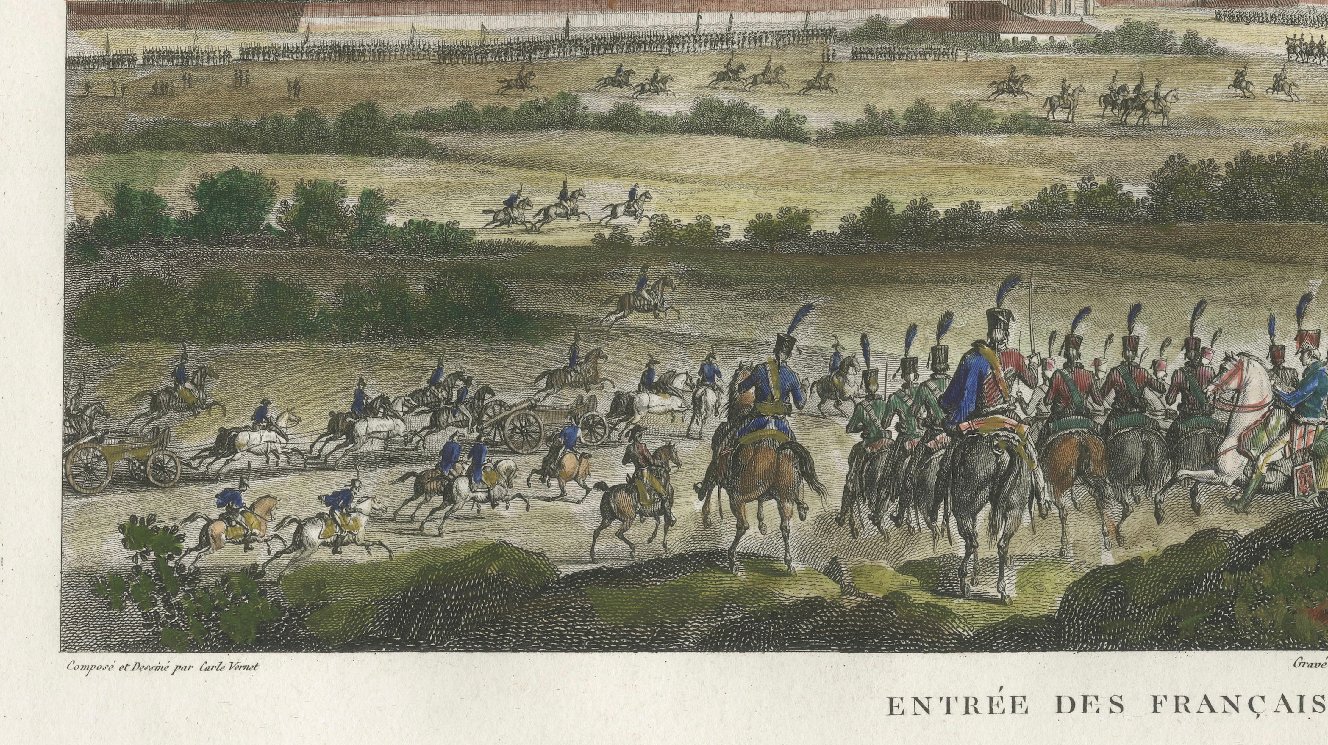 Entry of French Troops into Turin 1798 – Napoleonic Era Engraving, 1808