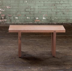 Entryway Bench in Walnut - Asian Style Wood Bench, Natural Grain