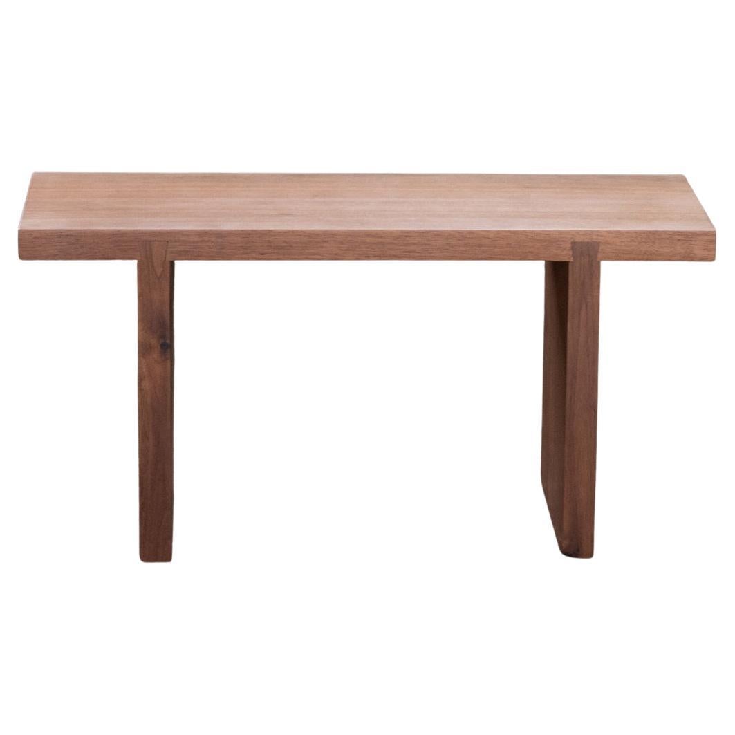 Entryway Bench in Walnut - Asian Style Wood Bench, Natural Grain For Sale