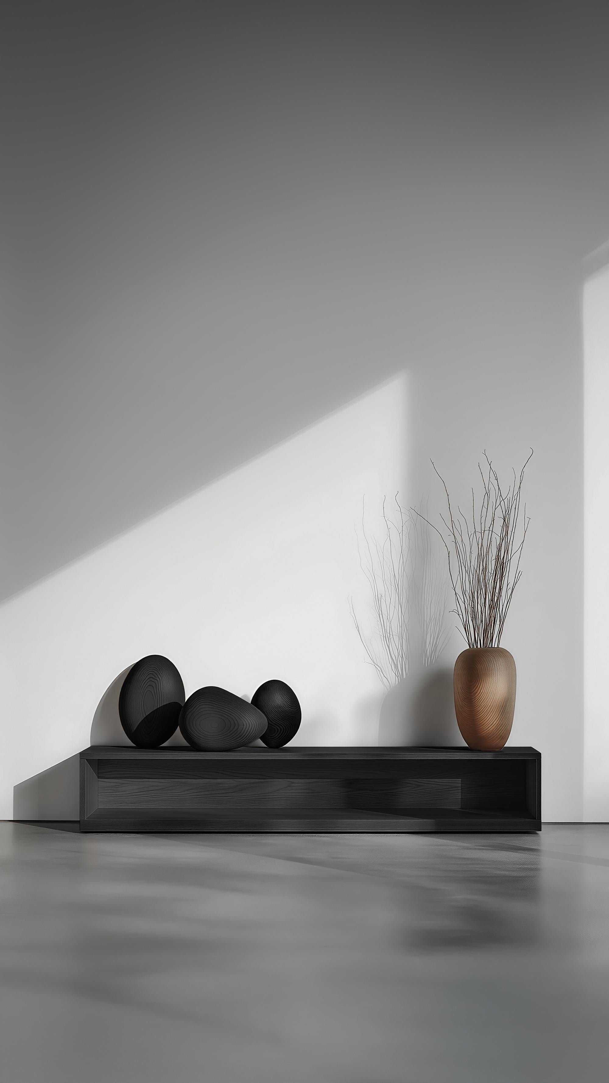 Contemporary Entryway Console in Solid Wood, Sereno No51 Joel Escalona Design For Sale