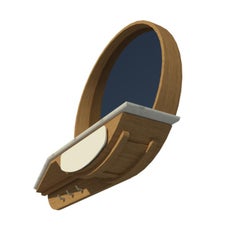 Entryway Mirror Console M02 Contemporary Lacquer White Oak Marble Made in Italy