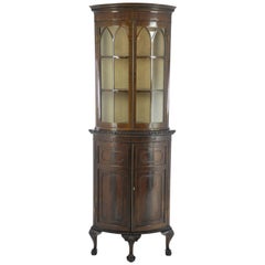 Entryway Organizer, Corner Cupboard, China Cabinet, Antique Furniture
