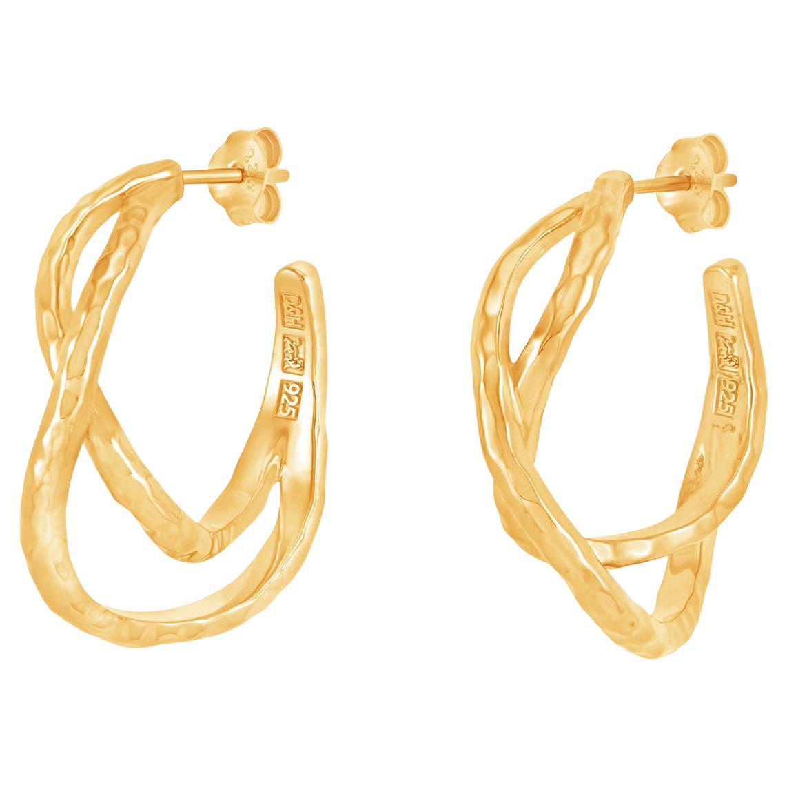 Entwined Chunky Infinity Twist Hoops In Gold Vermeil