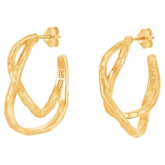 Entwined Chunky Infinity Twist Hoops In Gold Vermeil