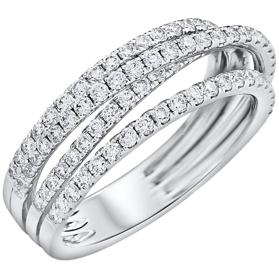 Entwined Four-Row Diamond Ring