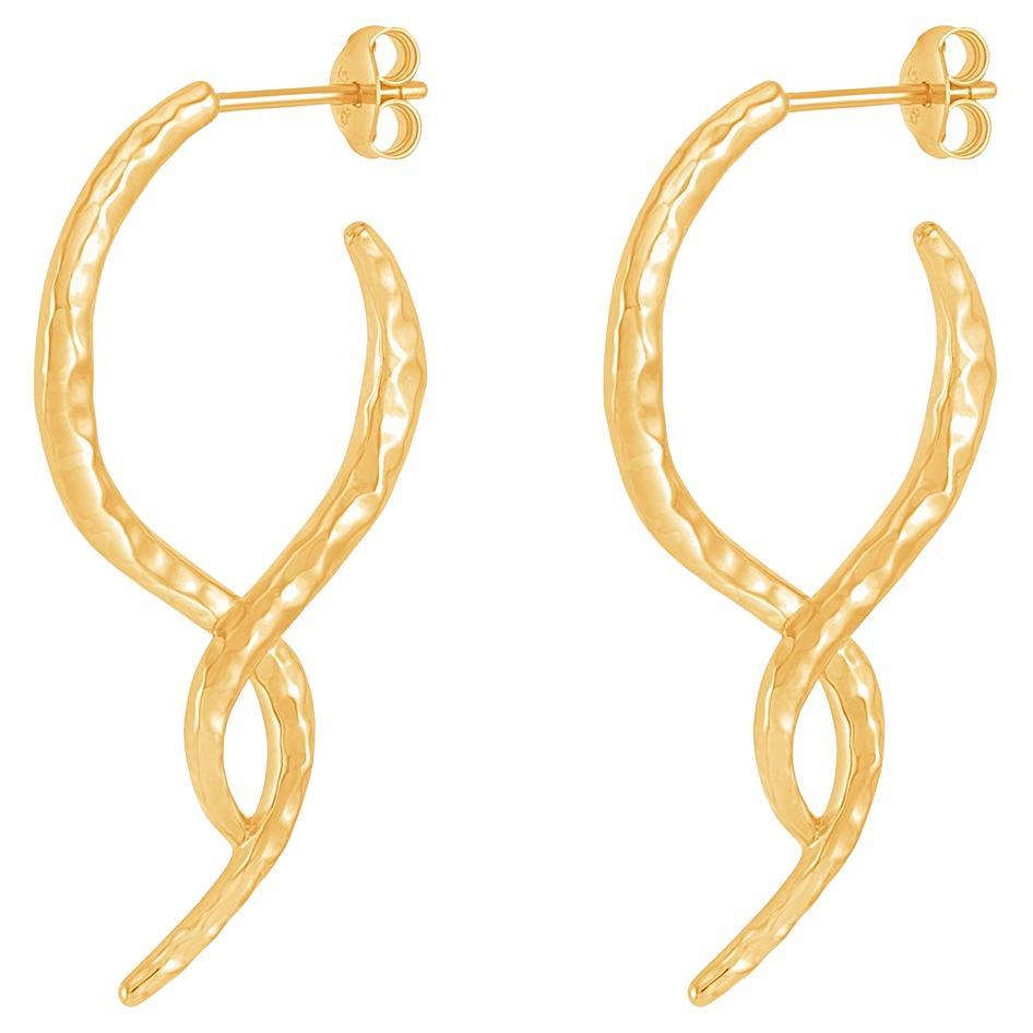 Entwined Large Double Twist Hoops In Gold Vermeil For Sale