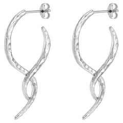 Entwined Large Double Twist Hoops In Sterling Silver