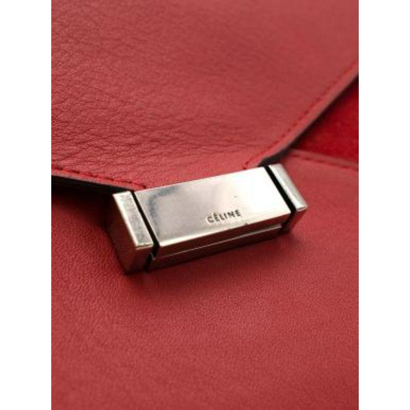 Envelope Red Suede and Leather Clutch Bag For Sale 4