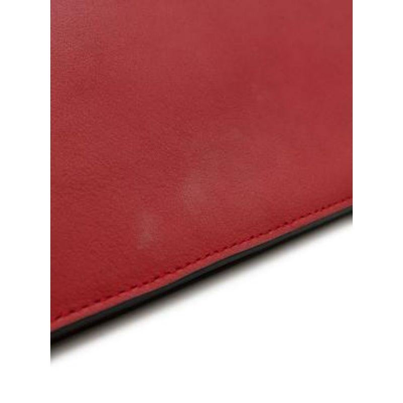 Women's Envelope Red Suede and Leather Clutch Bag For Sale