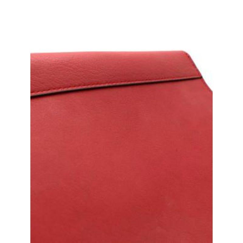 Envelope Red Suede and Leather Clutch Bag For Sale 1