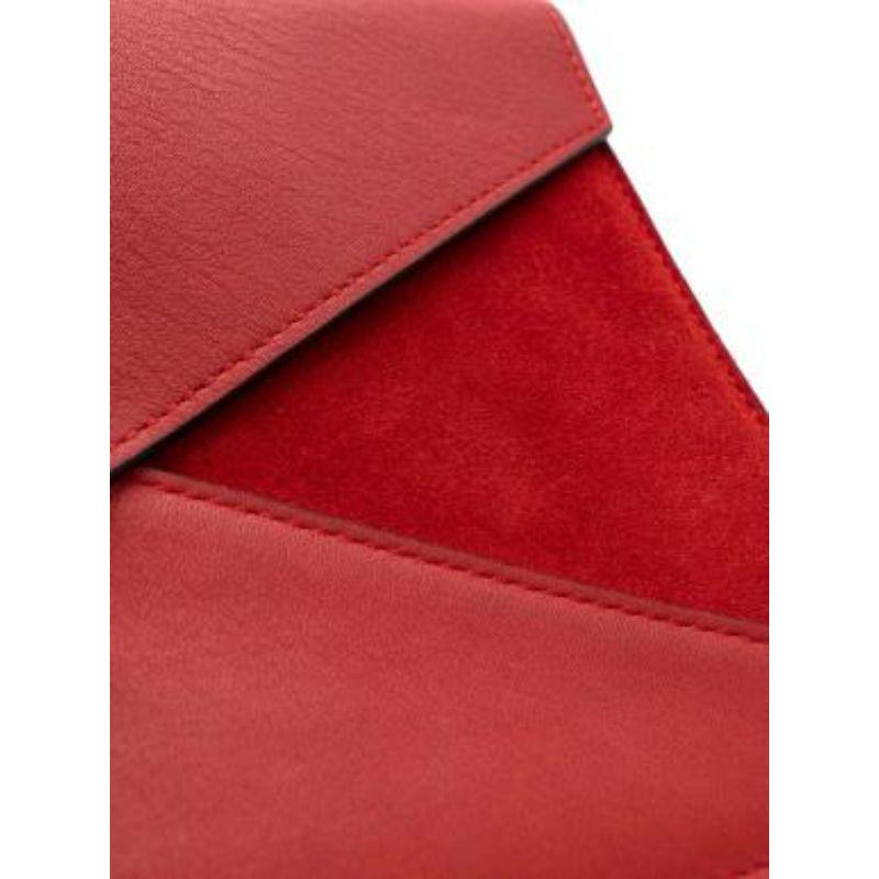Envelope Red Suede and Leather Clutch Bag For Sale 2