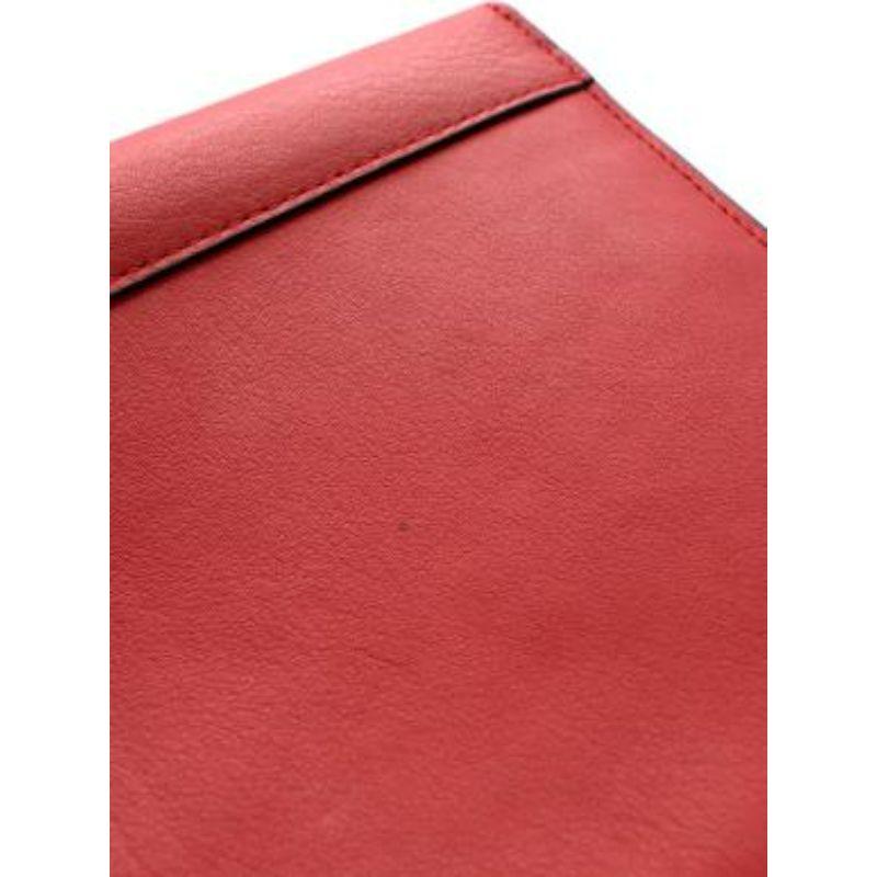 Envelope Red Suede and Leather Clutch Bag For Sale 3