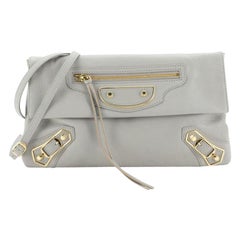 Envelope Strap Clutch Classic Studs Leather