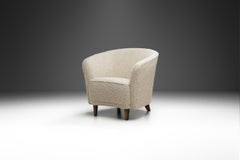 Enveloping Cabinetmaker Armchair in Bouclé, Europe ca 1950s